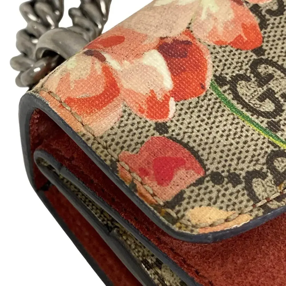Gucci Dionysus/GG Blooms Shoulder Bag 421970 Beige Dark Brown Multi PVC Suede - Picture 12 of 15